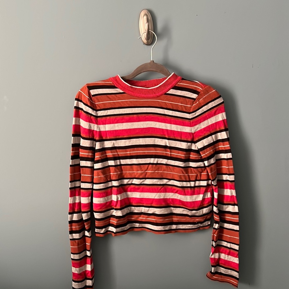 Free people stripped cropped sweater